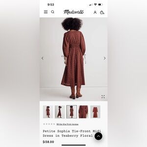 Madewell M long sleeve rust fall dress